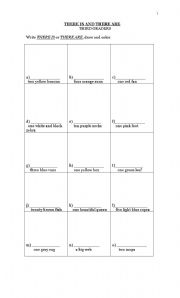 English Worksheet: THERE IS AND THERE ARE