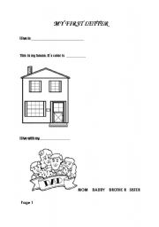 English Worksheet: My first letter 