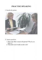 English Worksheet: Speaking - job