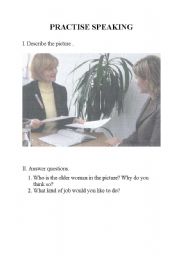 English worksheet: Speaking - job