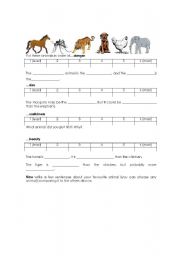 English worksheet: Animal Comparison