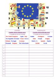 English Worksheet: countries and nationalities