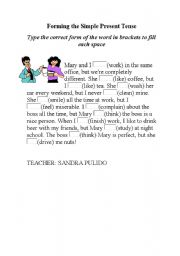 English worksheet: SIMPLE PRESENT