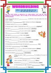 English Worksheet: Wordbuilding(1)