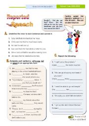 English Worksheet: Reported Speech - Statements