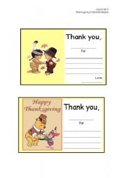 English Worksheet: Thanksgiving postcards!