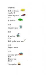 English worksheet: song number