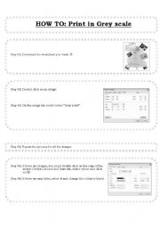 English Worksheet: HOW TO change the colours to print in black and white