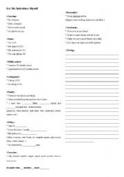 English Worksheet: Let me introduce myself