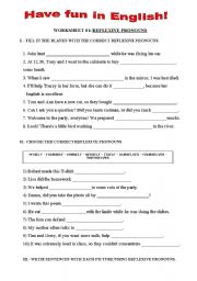 English Worksheet: Reflexive pronouns