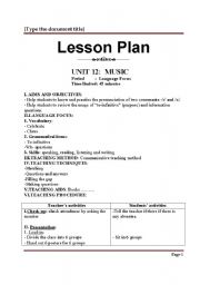 Lesson plan-Unit 12- Grade 10