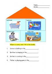 English worksheet: Room in a house