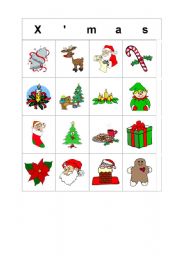 English Worksheet: Xmas Bingo