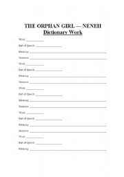 English worksheet: Dictionary Work