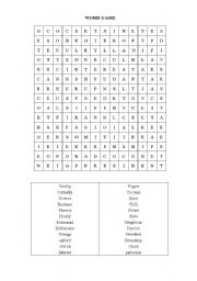 English Worksheet: WORD GAME - Place and Things