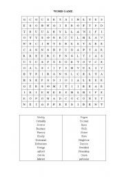English Worksheet: WORD GAME - Place and Things