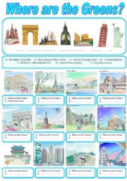 English Worksheet: Around the world  :  Wher are the Greens?