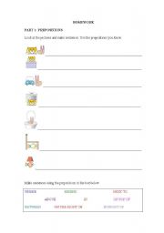 English worksheet: Prepositions of Place