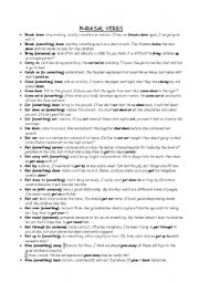 English Worksheet: Phrasal Verbs