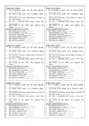 English Worksheet: short quiz jobs family