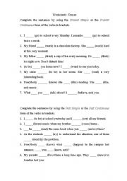 English worksheet: tenses