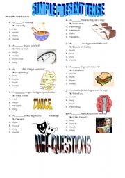 English Worksheet: SIMPLE PRESENT TENSE