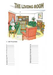 English Worksheet: The living room