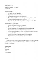 English worksheet: lesson plan1