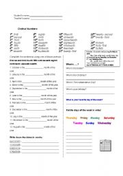 English Worksheet: Dates