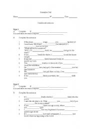 English worksheet: If clauses type 1,2