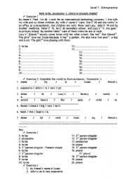 English Worksheet: Possessive s