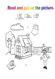 English Worksheet: Colour the picture