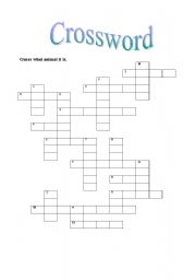 English worksheet: Crossword