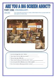 English Worksheet: Are you a big screen addict? 4 skill Lesson