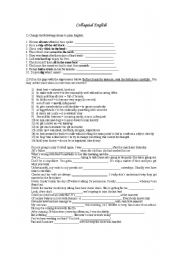 English Worksheet: Change to plain English