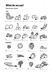 Fruit and vegetables