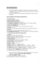 English Worksheet: Emphatic Inversions