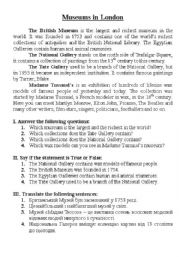 English Worksheet: Museums in London