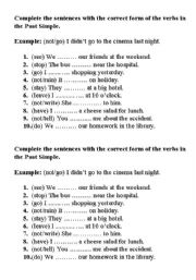 English Worksheet: Exercise - Past Simple