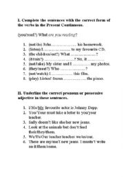 English worksheet: Present Continuous