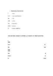 English Worksheet: PERSONAL PRONOUNS!!! BE
