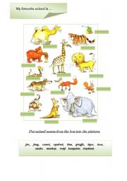 English Worksheet: Animals part 1