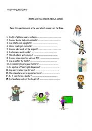 English worksheet: What do you know about jobs?