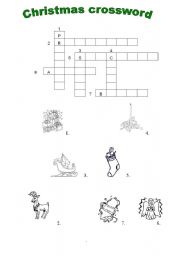 English worksheet: Christmas Crossword