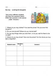 English worksheet: Clothes: Class survey