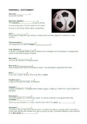 English Worksheet: Football- mini dictionary