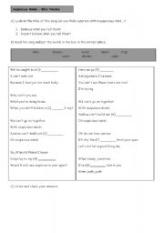 English Worksheet: Suspicious MInds