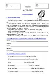 English Worksheet: Georges daily Routine