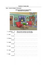 English Worksheet: There is / there are