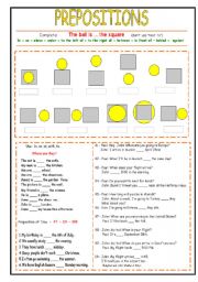 English Worksheet: Prepositions